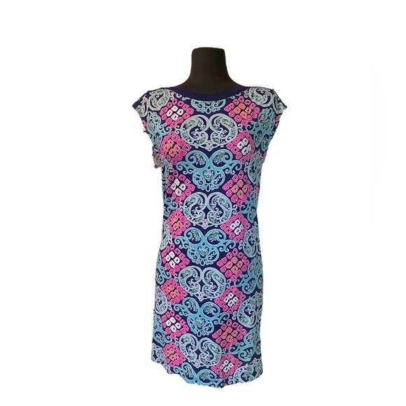 LILLY PULITZER | NWT Robyn Monogram Print Dress Blue & Pink ON SALE! CLEARANCE! - Picture 2 of 7